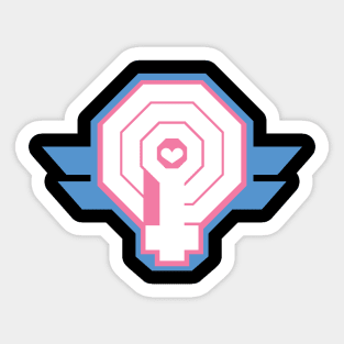 blue and pink women's rights emblem. Sticker